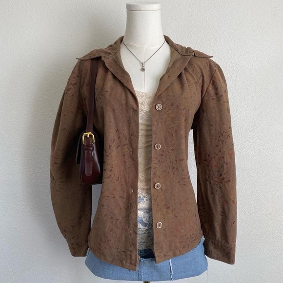Western Connection Tops - Vintage Western Connection Brown Button Up Blouse Floral Bohemian